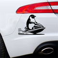 Penguin on a jet ski vinyl car sticker design 2 main product image