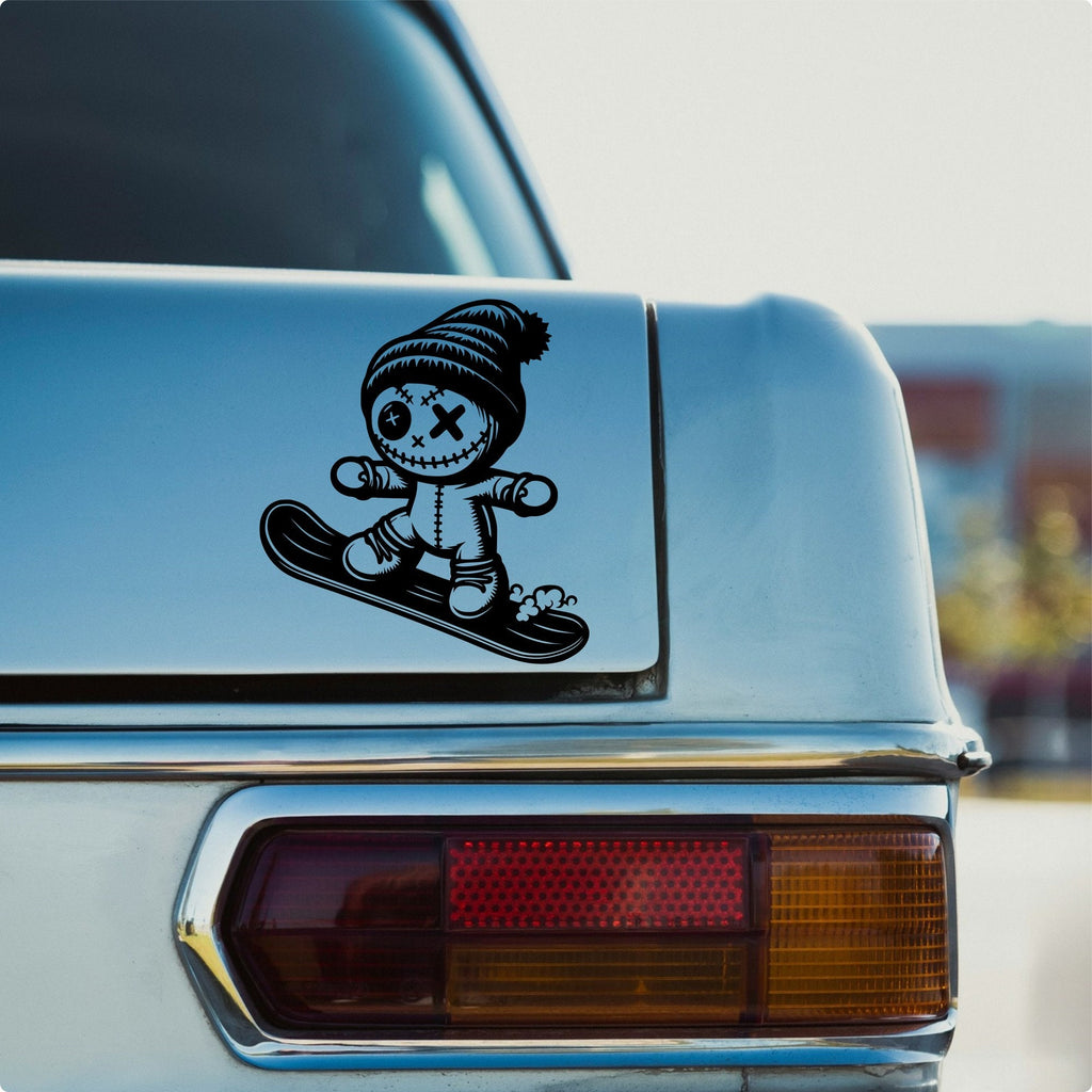 Snowboarding Voodoo Doll car sticker design 1 alternate product preview 1