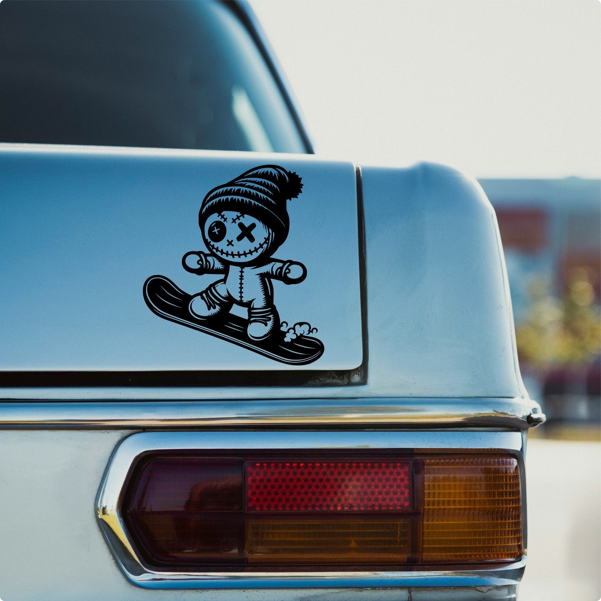 Snowboarding Voodoo Doll car sticker design 1 alternate product preview 1
