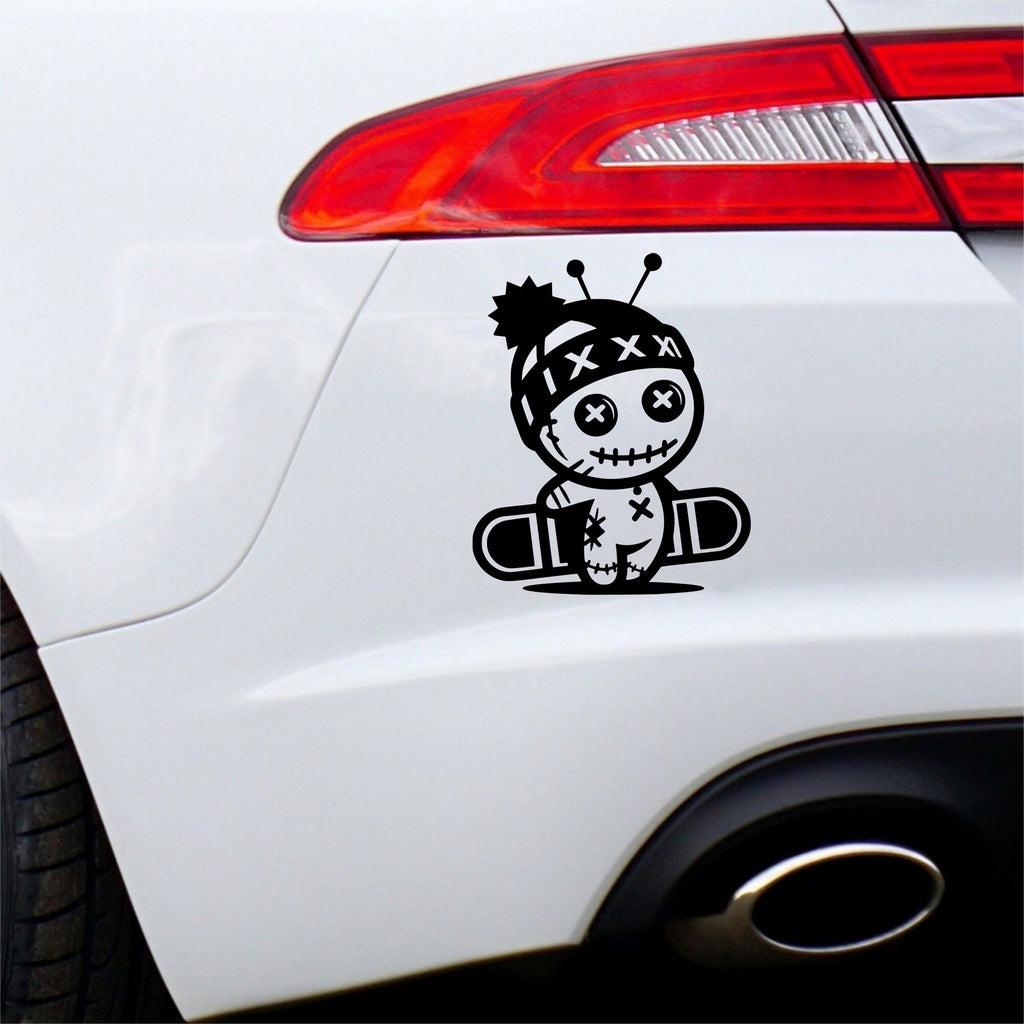 Snowboarding Voodoo Doll car sticker design 2 alternate product preview 2