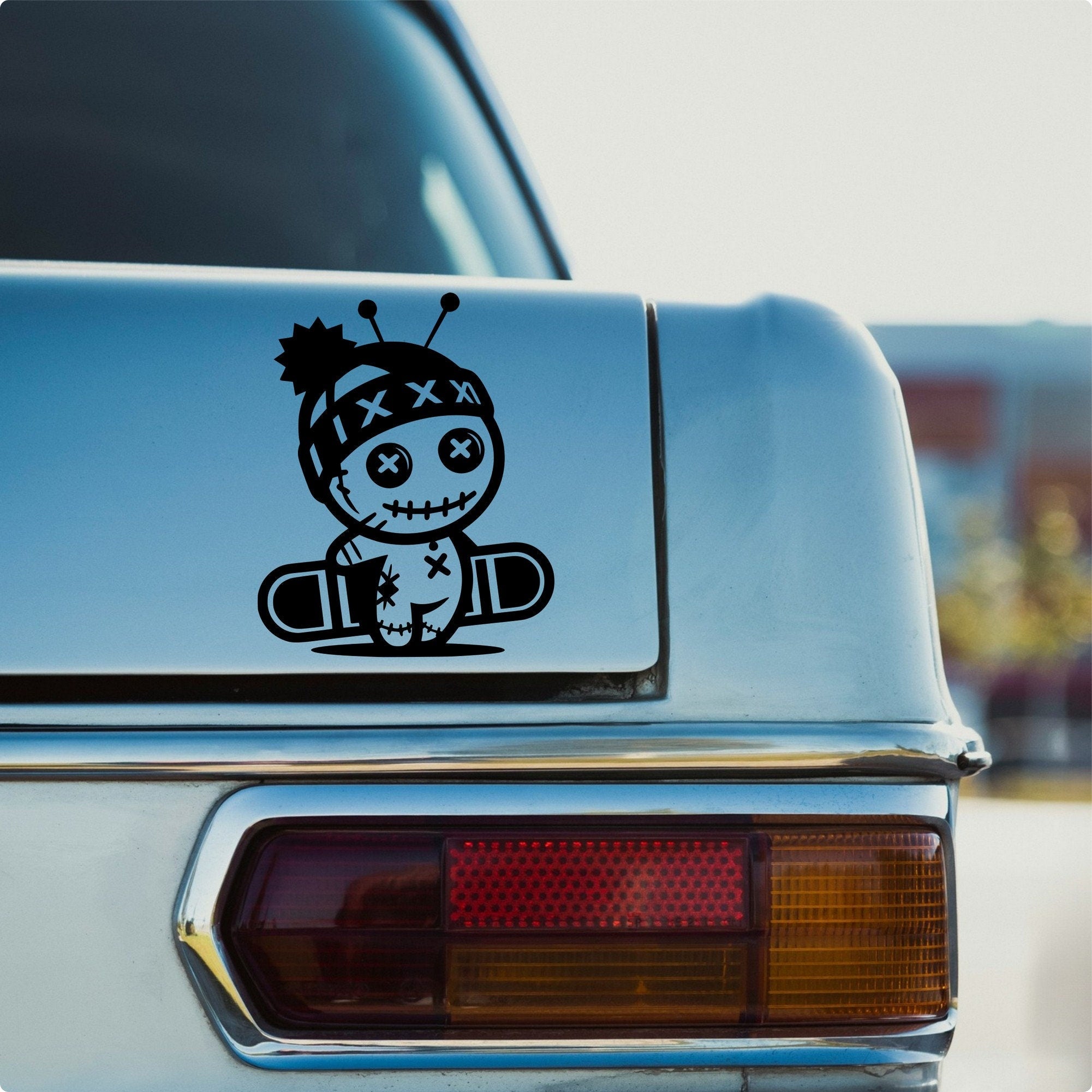Snowboarding Voodoo Doll car sticker design 2 main product image