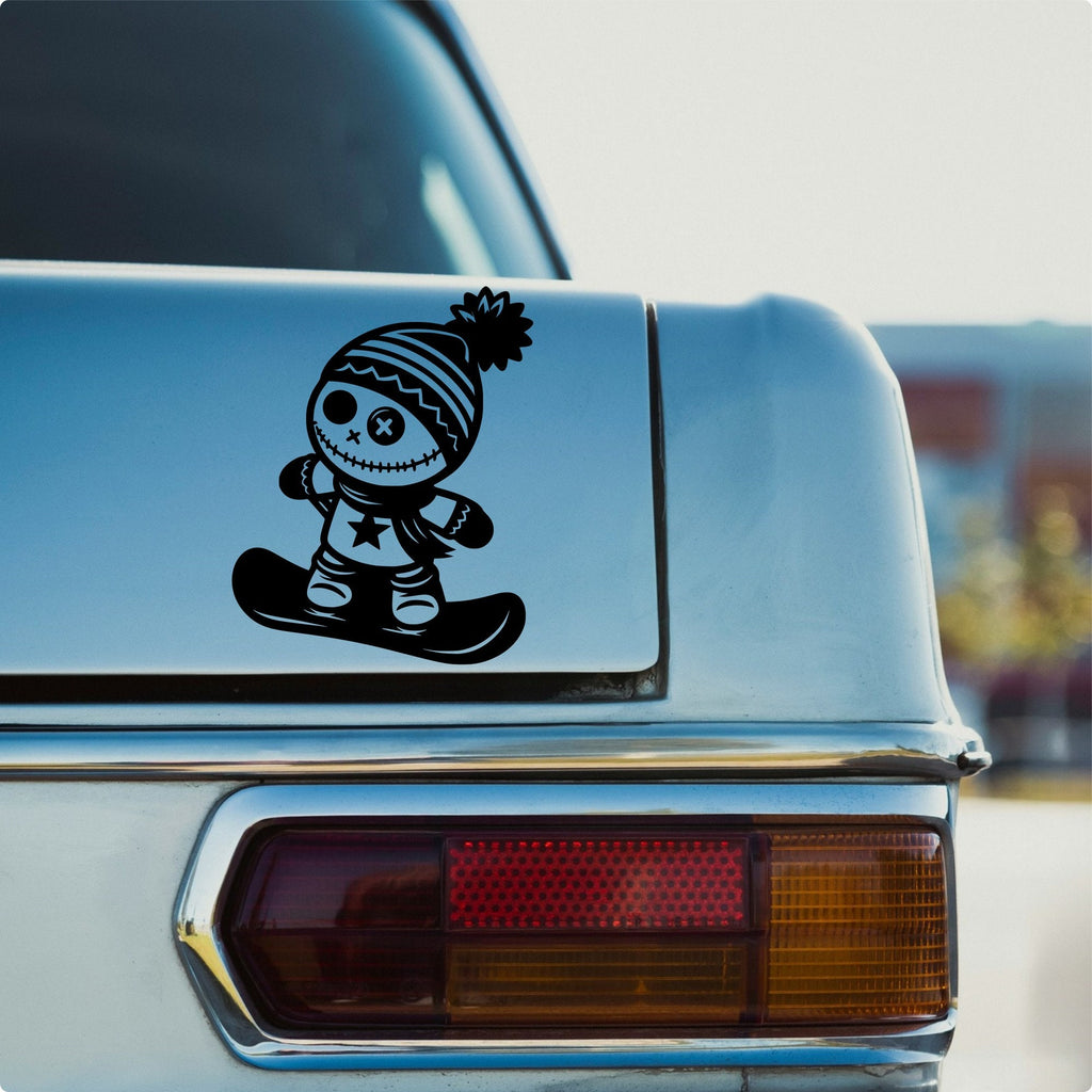 Snowboarding Voodoo Doll car sticker design 3 alternate product preview 2