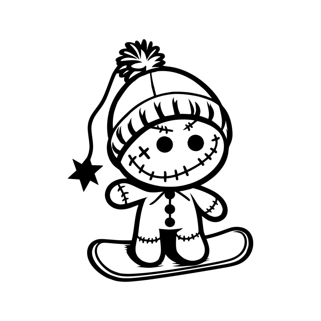 Snowboarding Voodoo Doll car sticker design 4 main product image