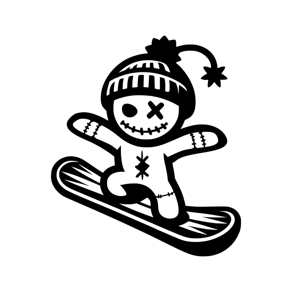 Snowboarding Voodoo Doll car sticker design 5 alternate product preview 1