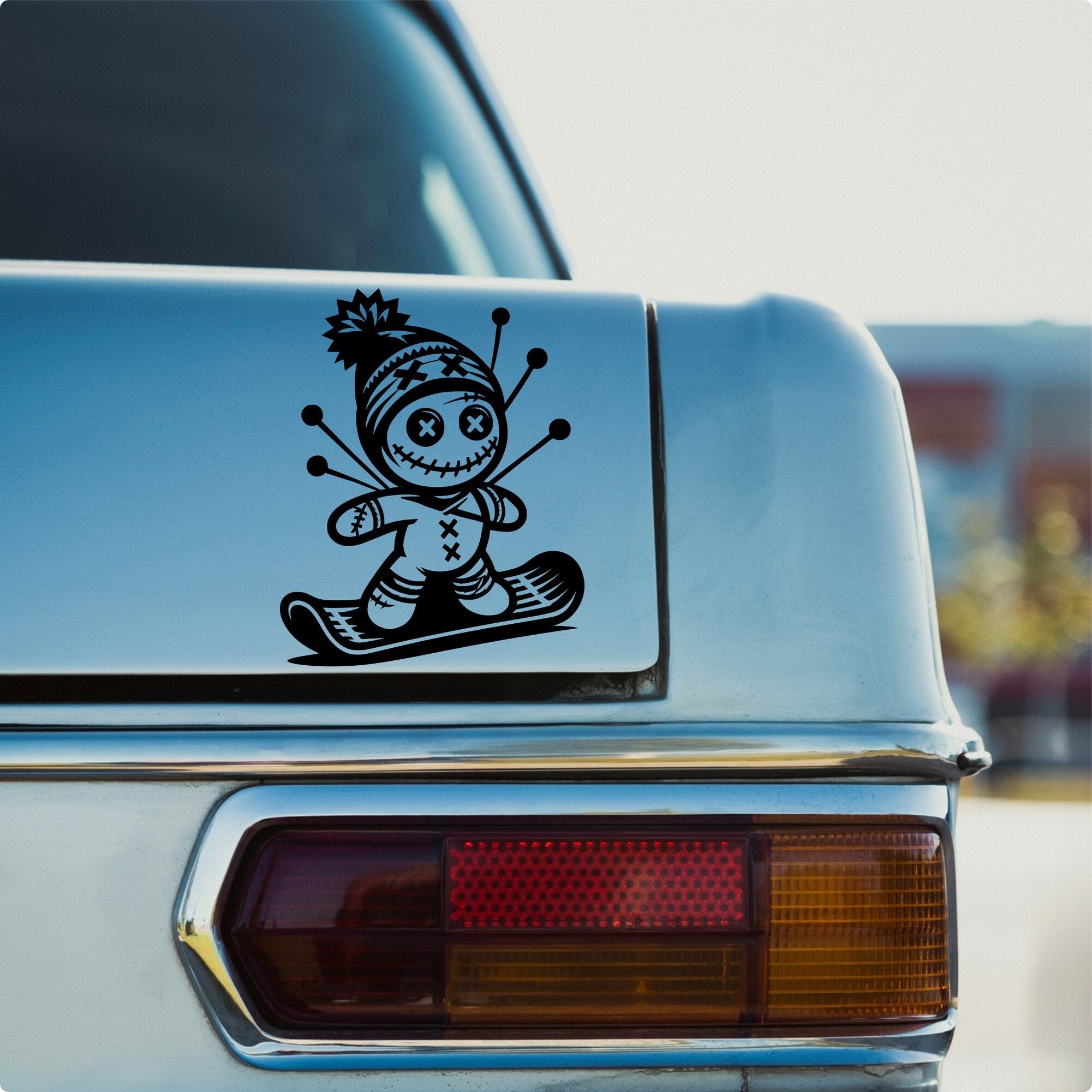 Snowboarding Voodoo Doll car sticker design 6 alternate product preview 2