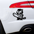 Beaver with chainsaw vinyl car sticker design 3 main product image
