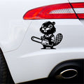 Beaver with chainsaw vinyl car sticker design 4 main product image