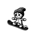 Snowboarding Voodoo Doll car sticker design 1 main product image