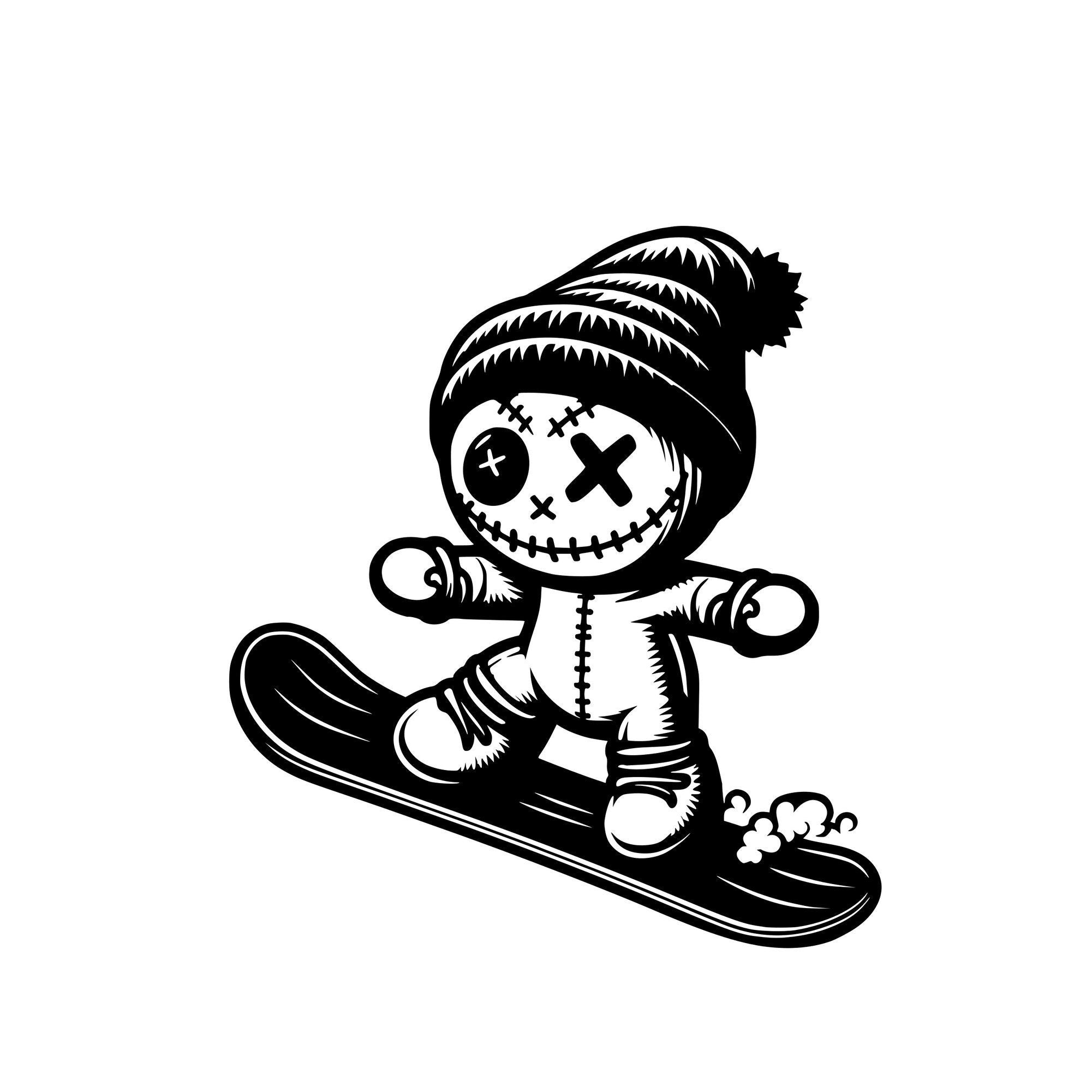 Snowboarding Voodoo Doll car sticker design 1 main product image