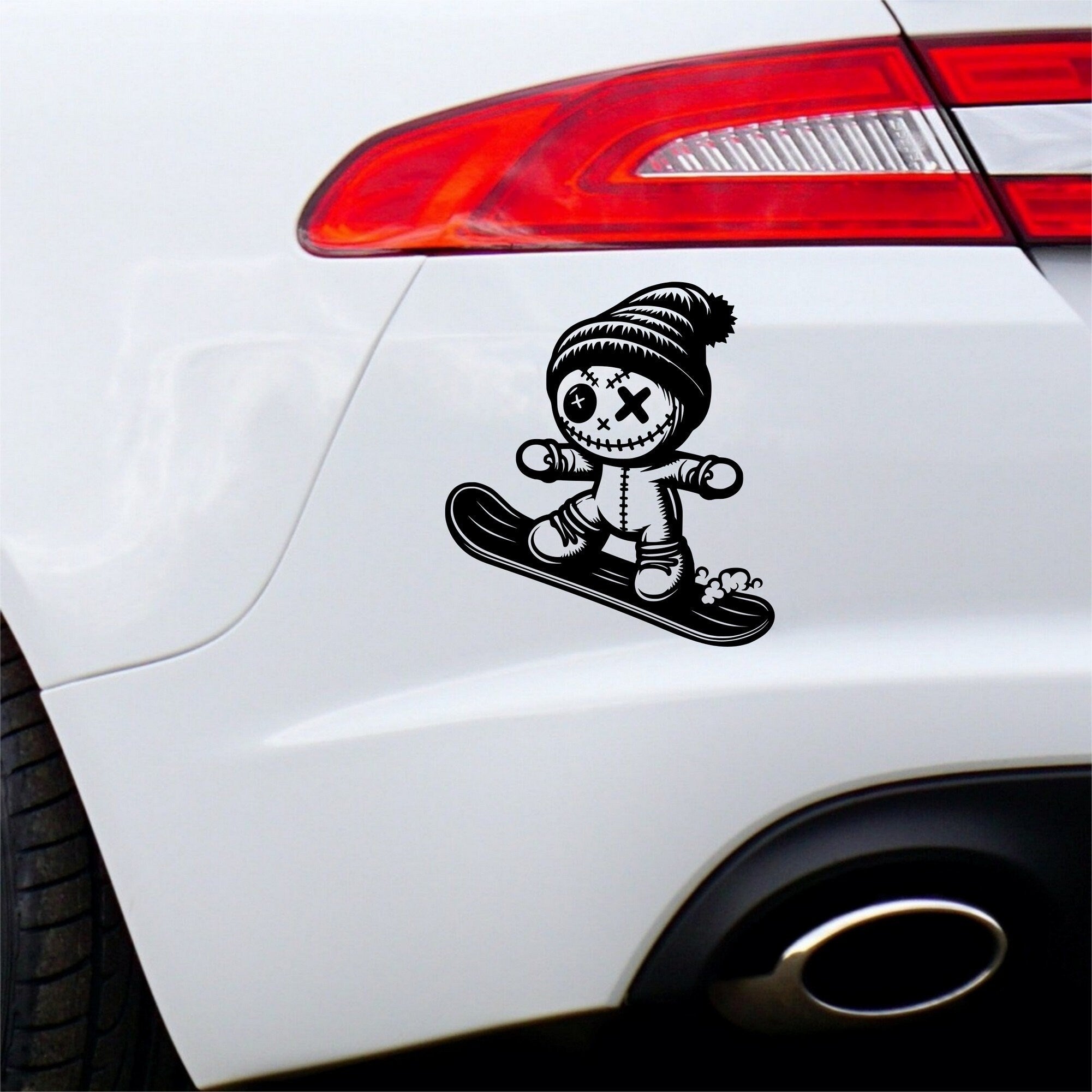 Snowboarding Voodoo Doll car sticker design 1 alternate product preview 2