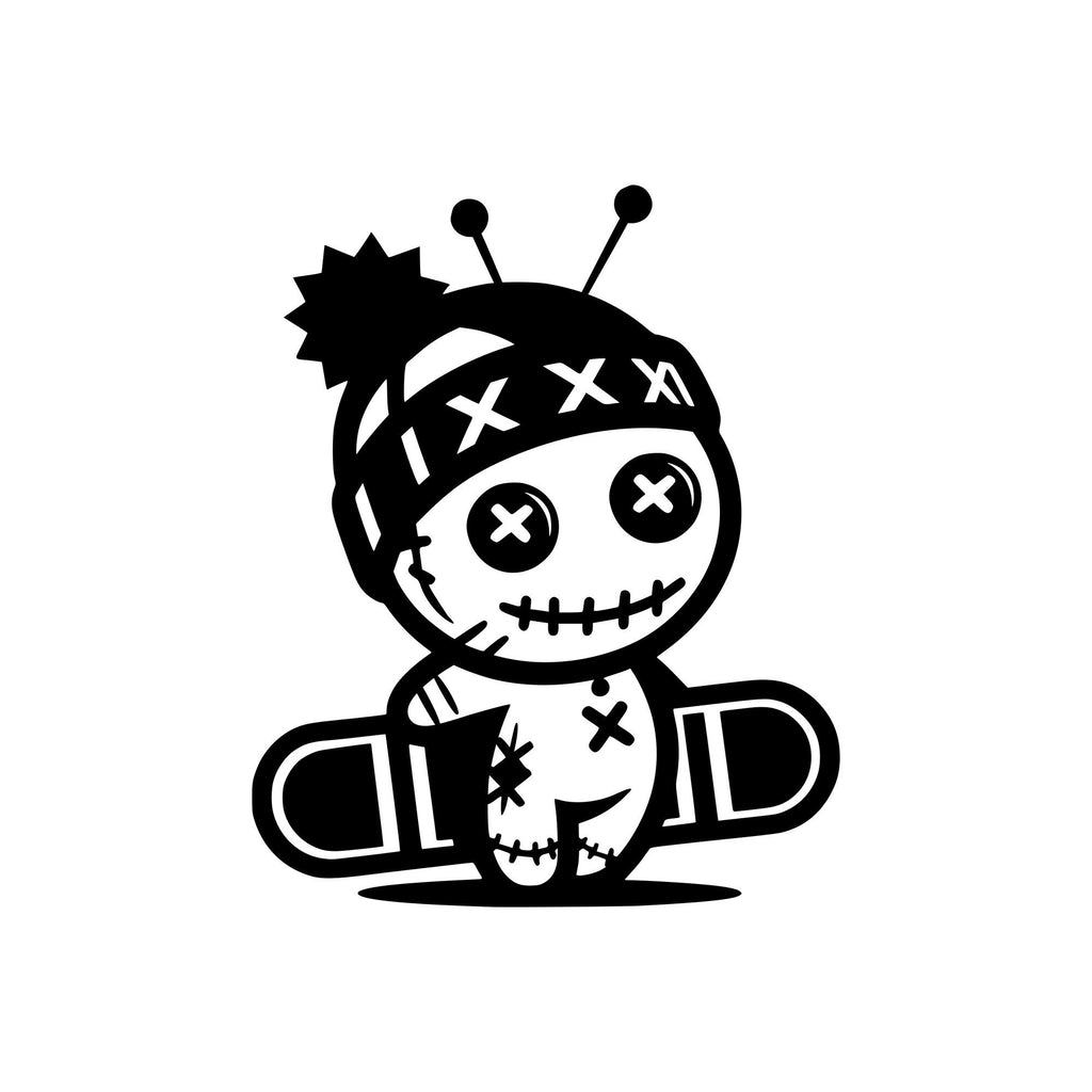 Snowboarding Voodoo Doll car sticker design 2 alternate product preview 1