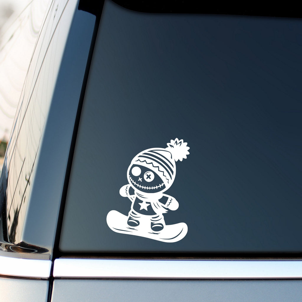 Snowboarding Voodoo Doll car sticker design 3 alternate product preview 3