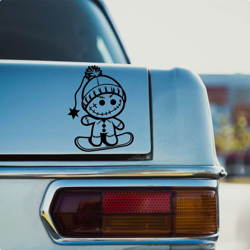 Snowboarding Voodoo Doll car sticker design 4 alternate product preview 1