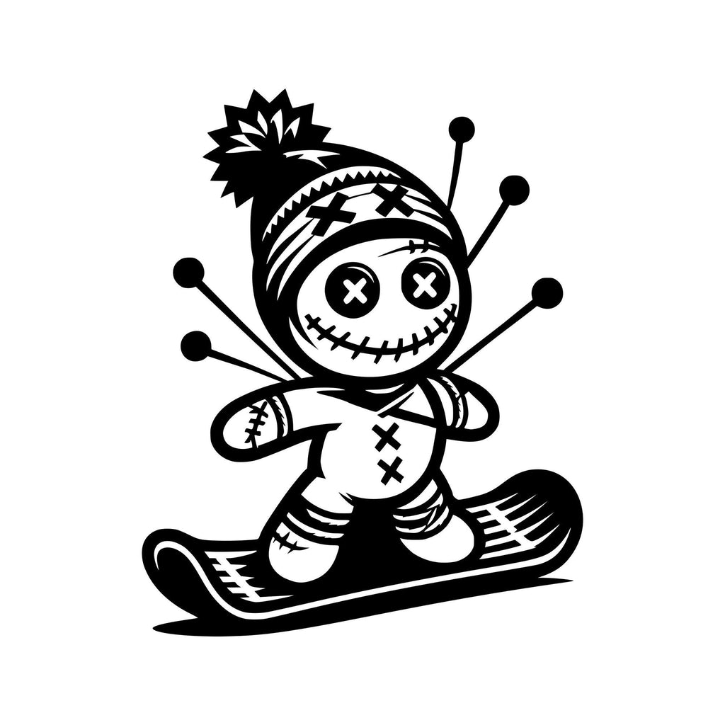 Snowboarding Voodoo Doll car sticker design 6 alternate product preview 1