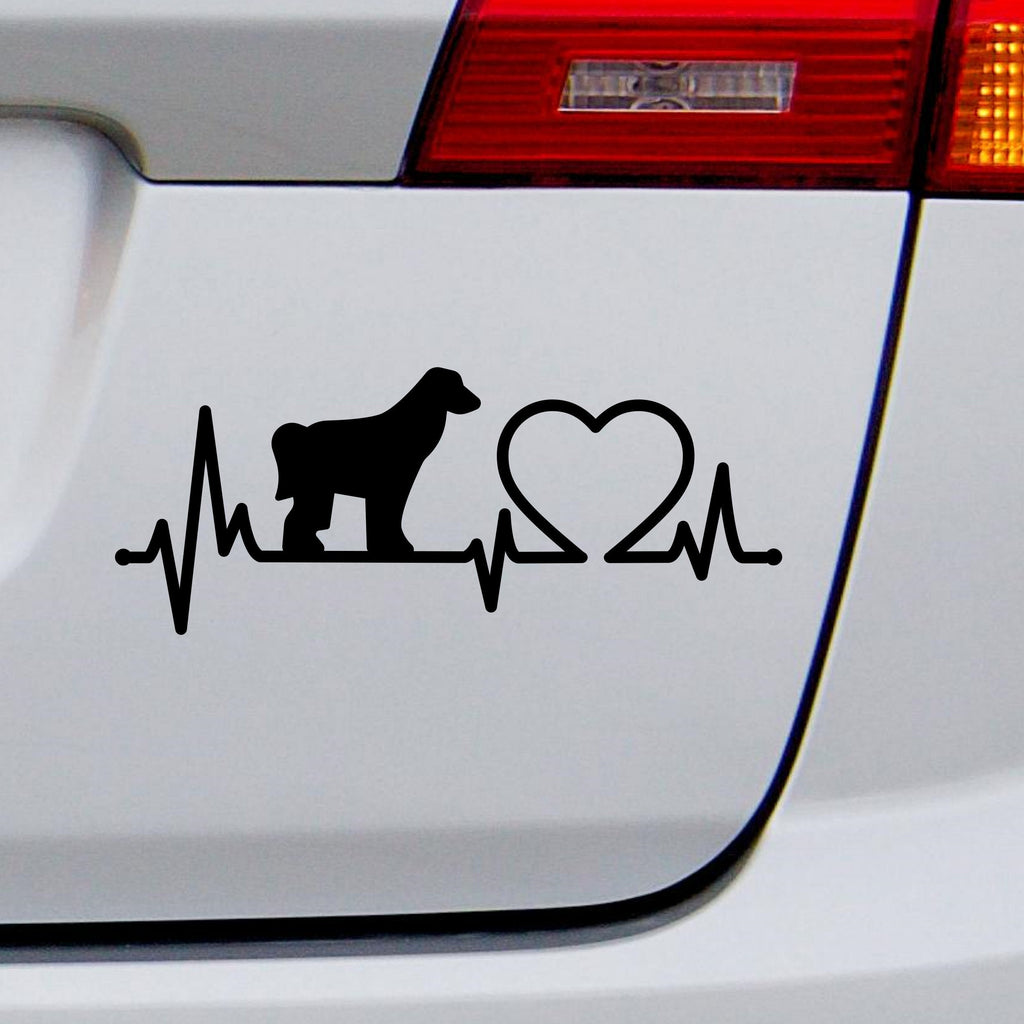 Afghan Hound Heartbeat vinyl car sticker shown in an alternate product preview