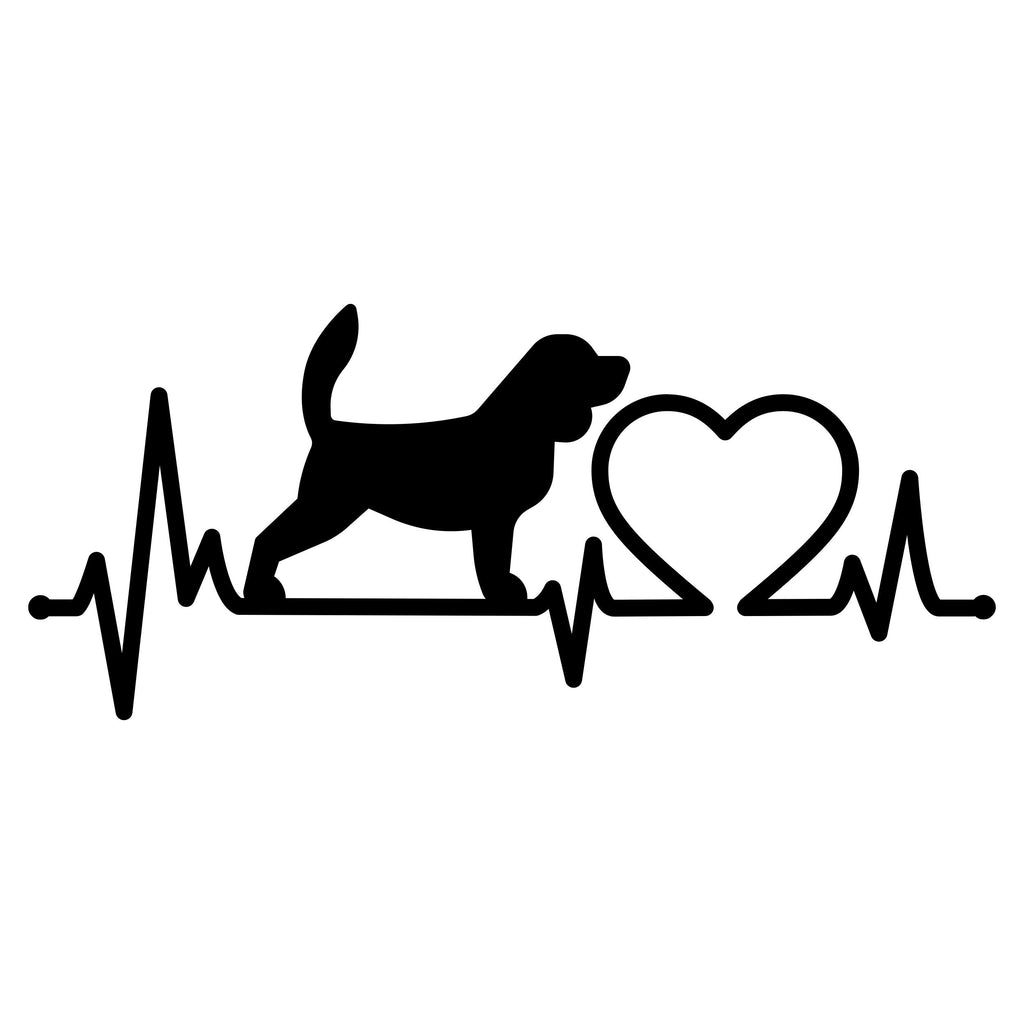 Beagle Heartbeat vehicle sticker alternate design preview