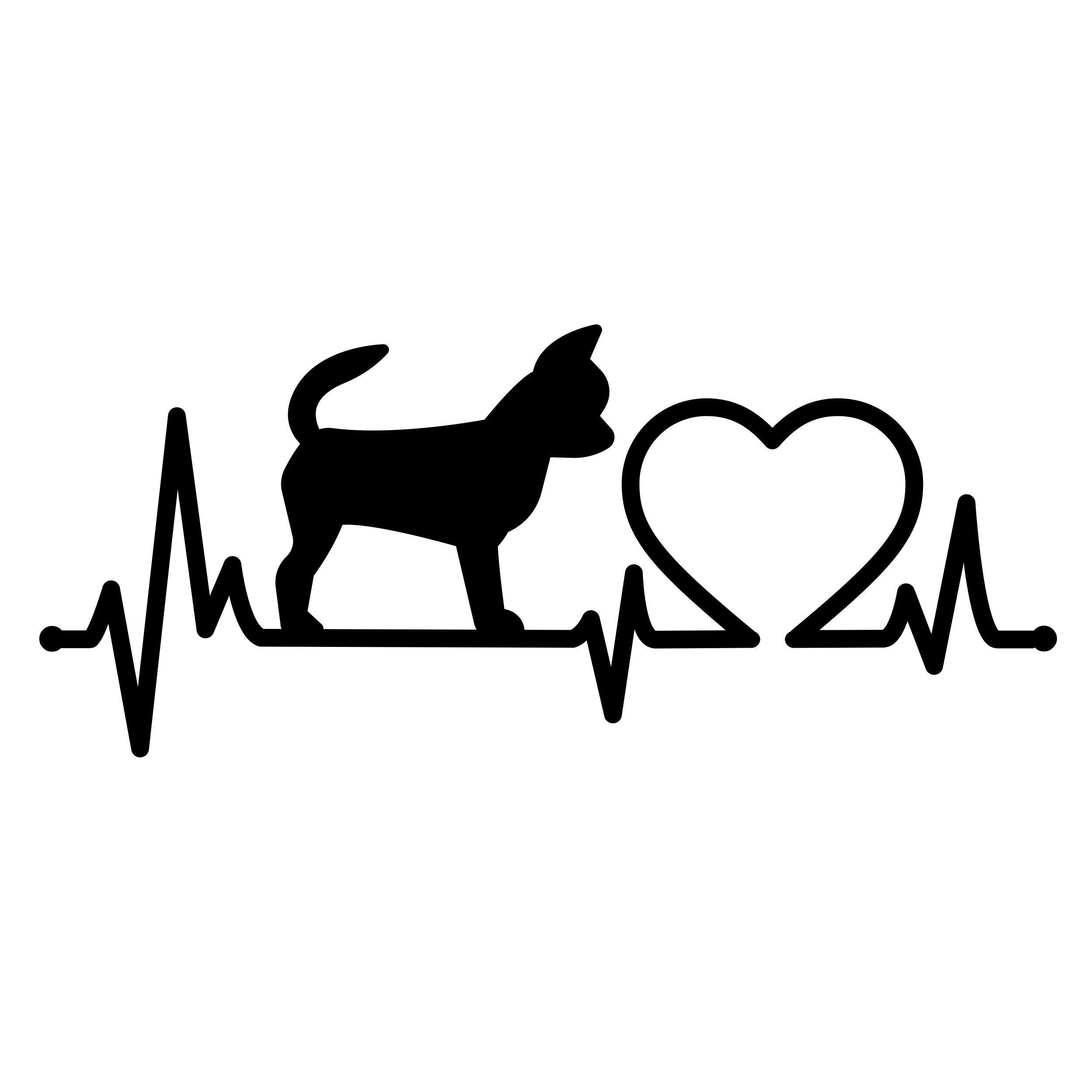 Chihuahua Heartbeat vehicle sticker alternate design preview