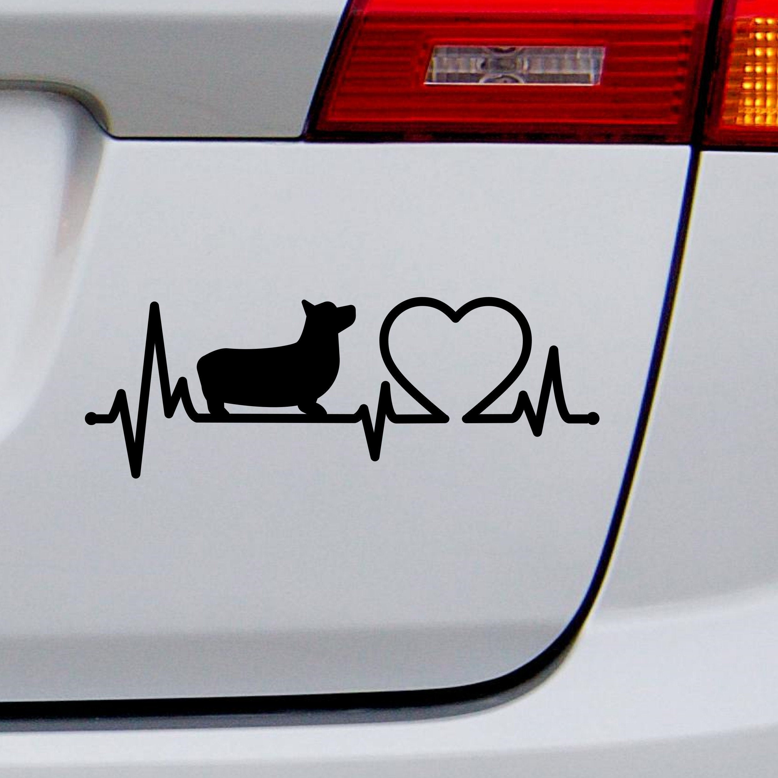 Corgi Heartbeat car sticker alternate product preview