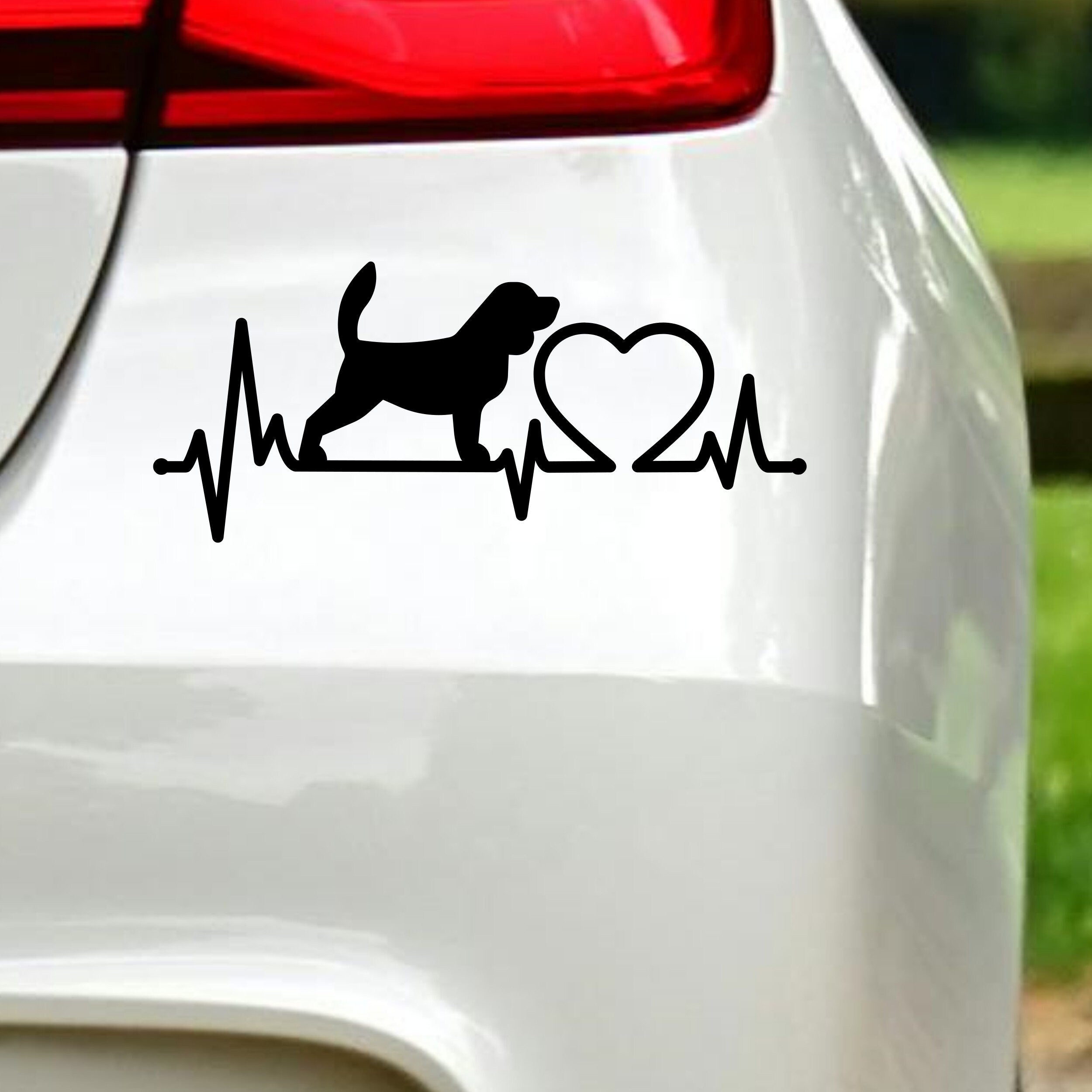 Beagle Heartbeat vinyl car sticker main product image