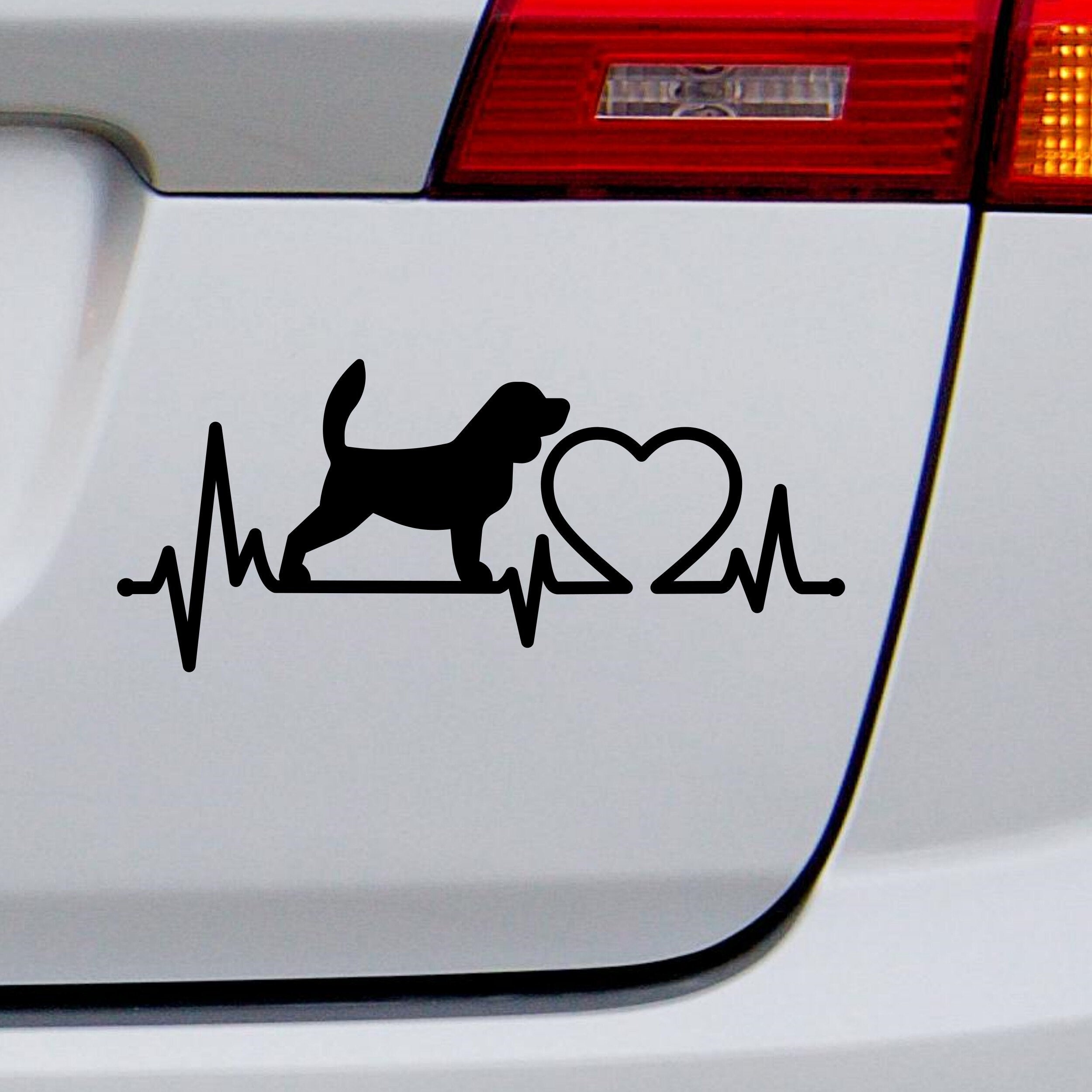 Beagle Heartbeat car sticker alternate product preview