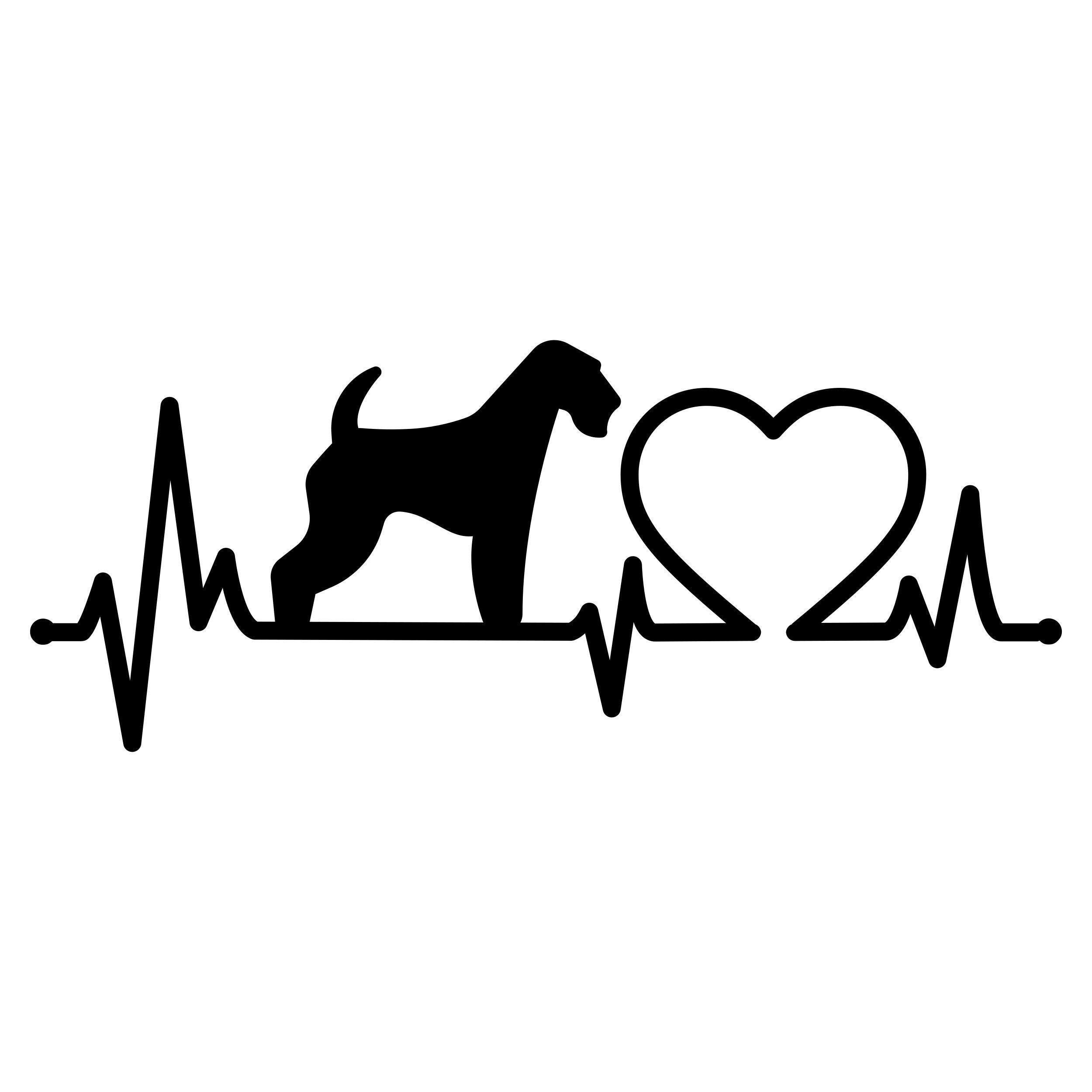 Airedale Terrier Heartbeat vehicle sticker alternate design preview