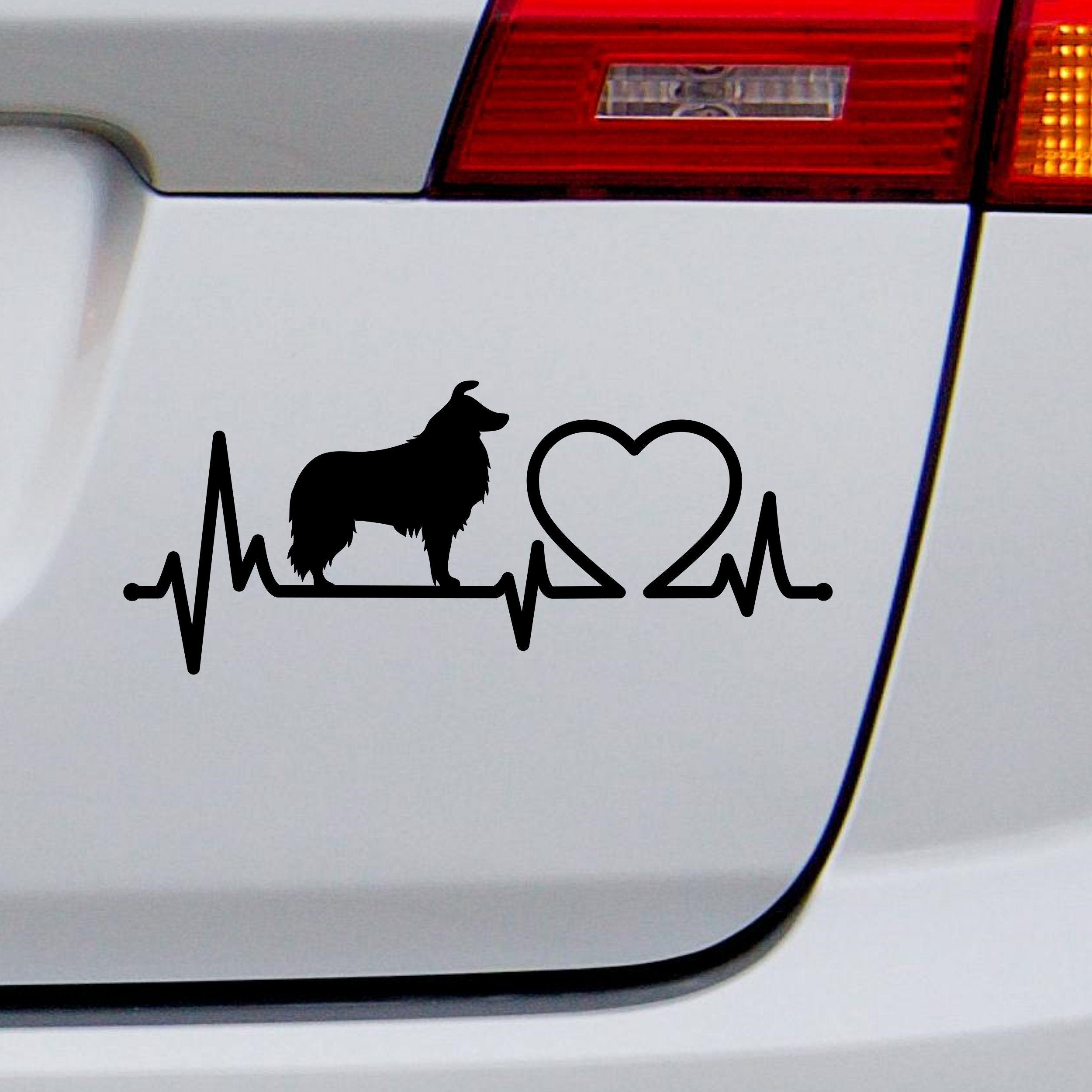 Border Collie Heartbeat car sticker alternate product preview