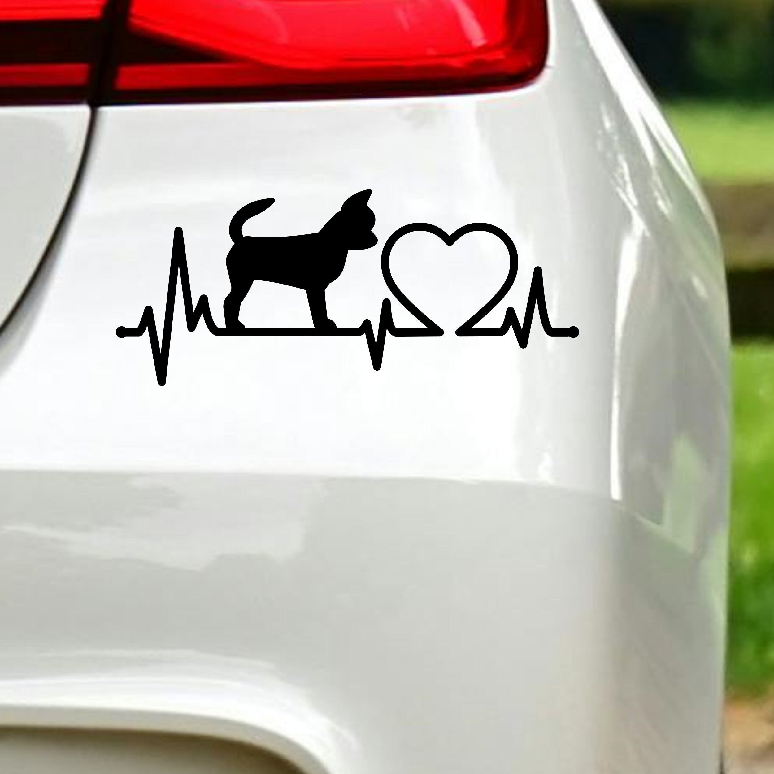 Chihuahua Heartbeat vinyl car sticker main product image