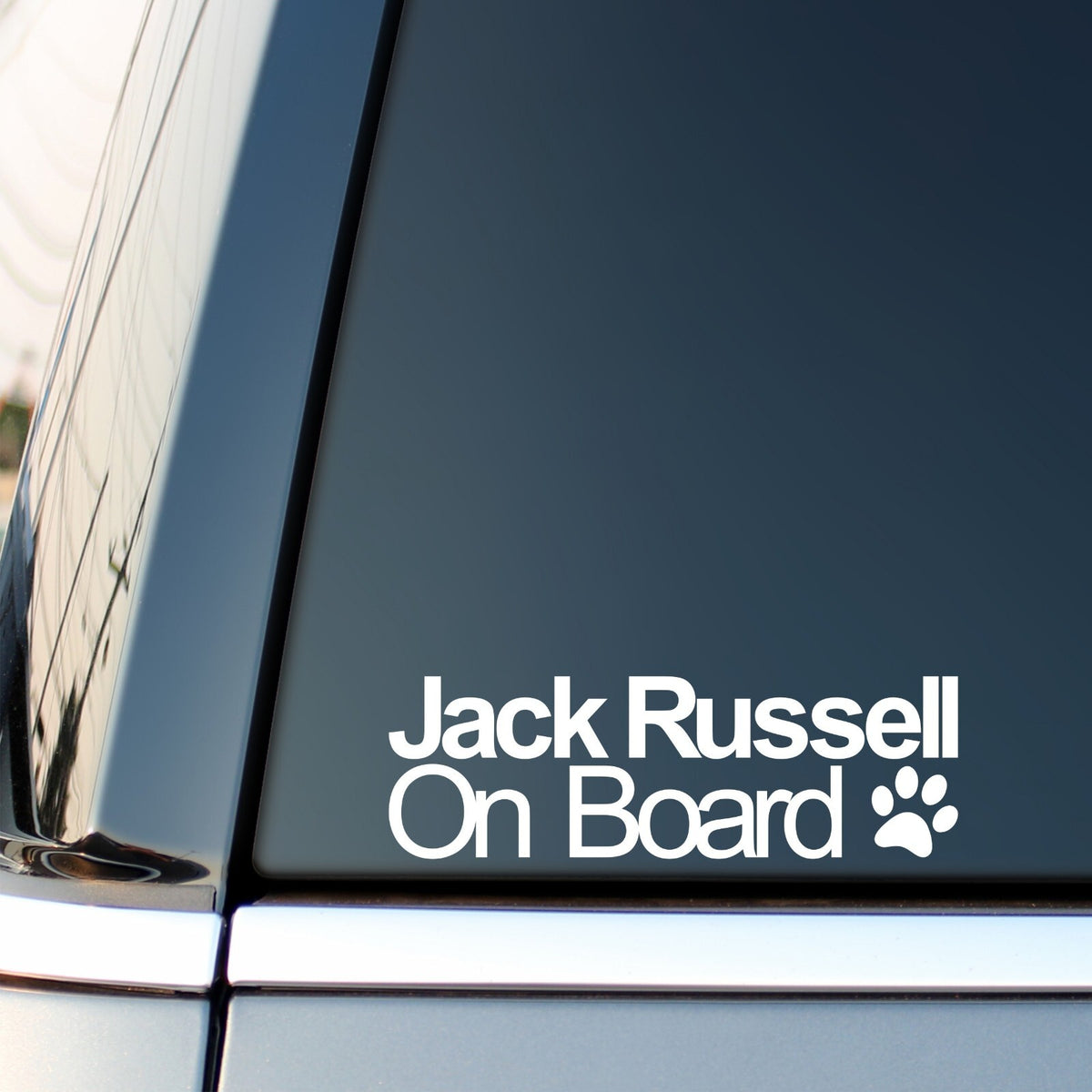 Jack Russell On Board Car Sticker in the design shown.