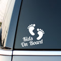Kids On Board Footprints Car Sticker in the design shown.