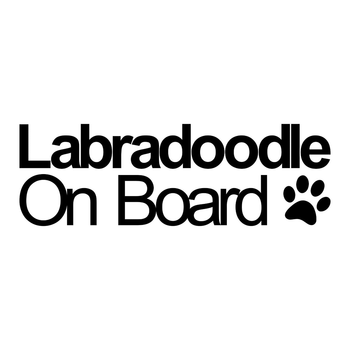 Labradoodle On Board decal design shown in black on a plain white background.