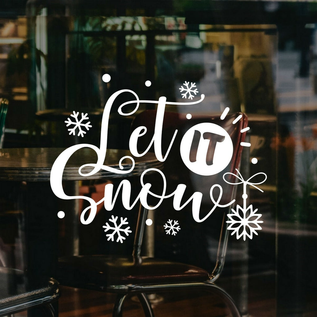 Let It Snow Script Window Sticker — example window display 4.