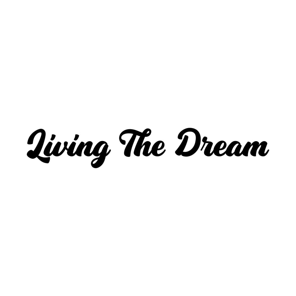 Living The Dream Bold Script Car Sticker — design preview