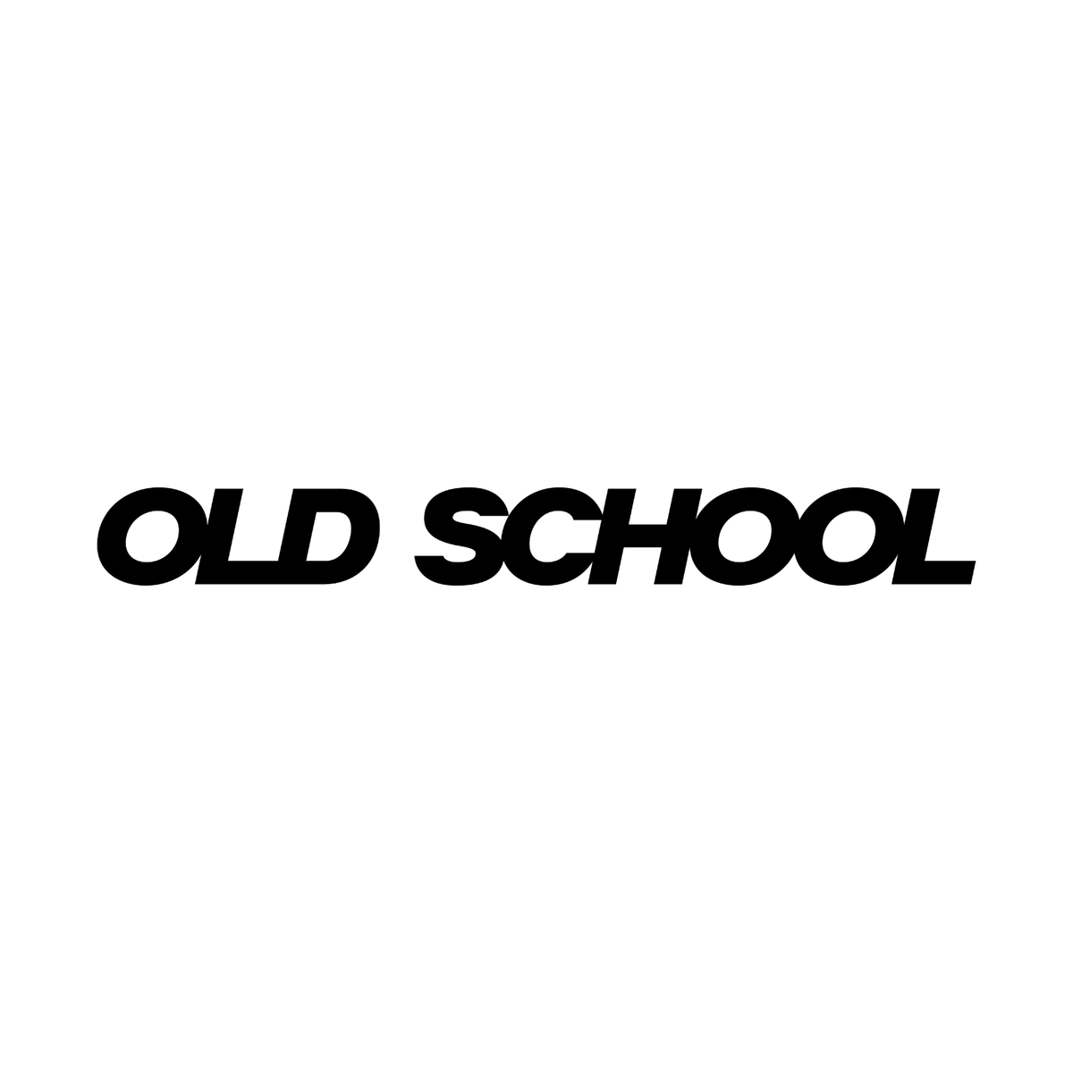 Old School Bold Italic decal design shown in black on a plain white background.