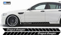 Original Gangster Car Side Stripe Stickers — product design and example placement.