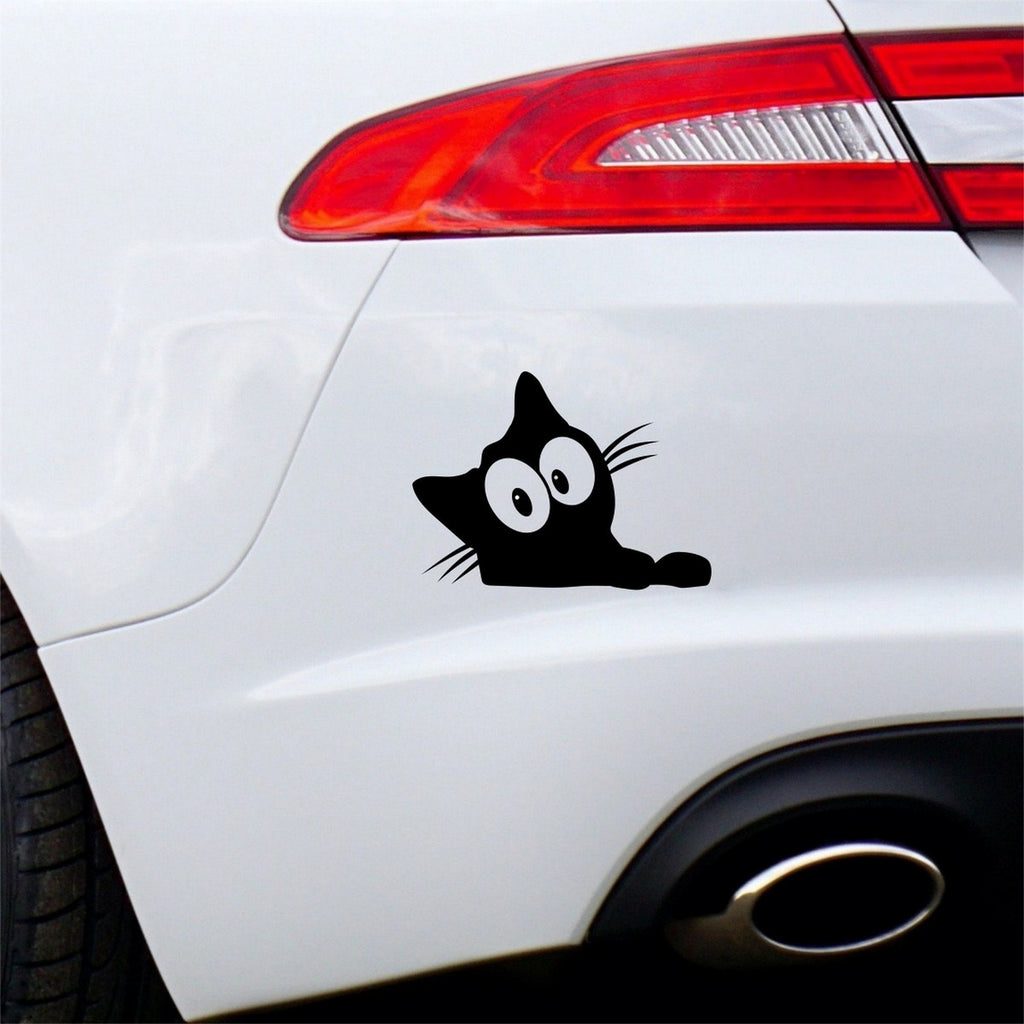 Peeking cat vinyl car sticker design 10 shown as the main product image