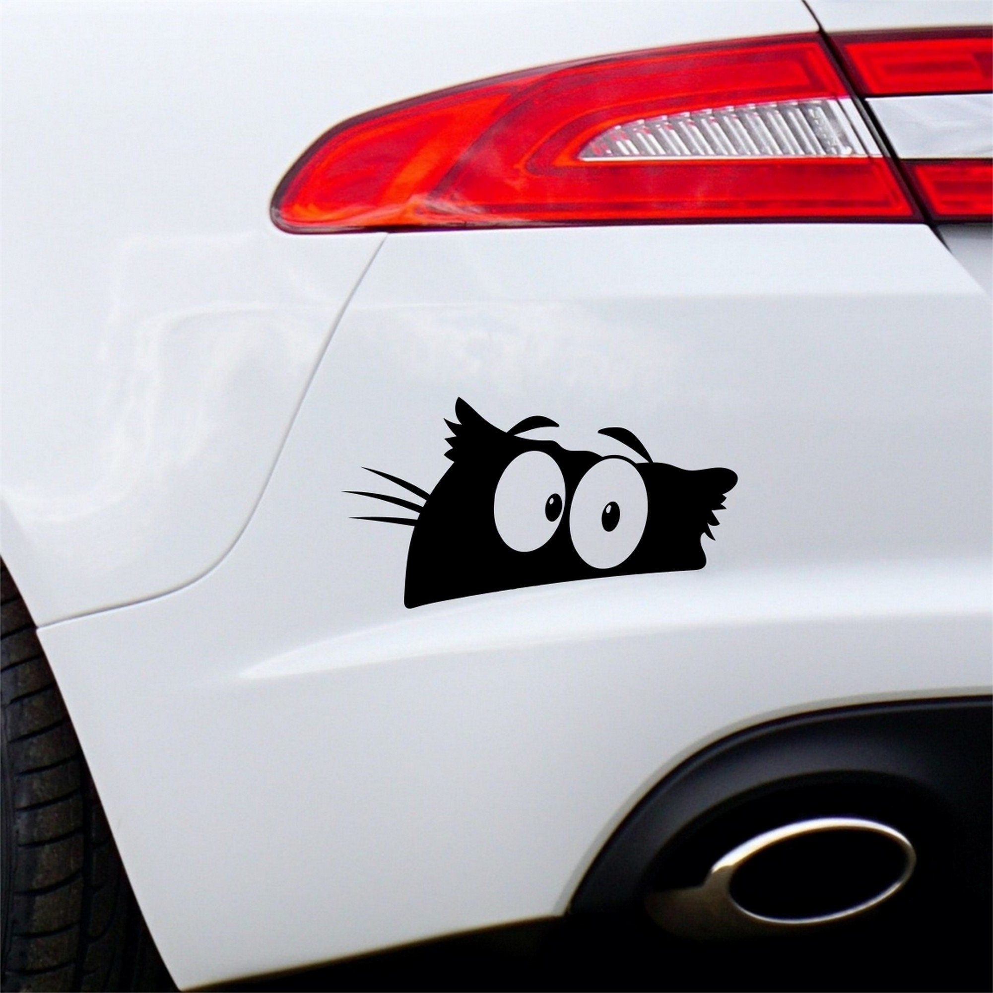 Peeking cat vinyl car sticker design 2 shown as the main product image