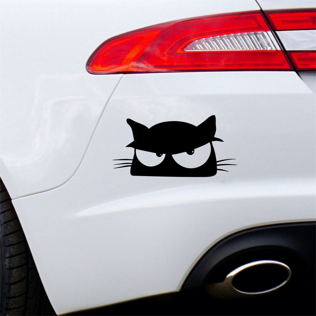 Angry peeking cat vinyl car sticker design 3 shown as the main product image