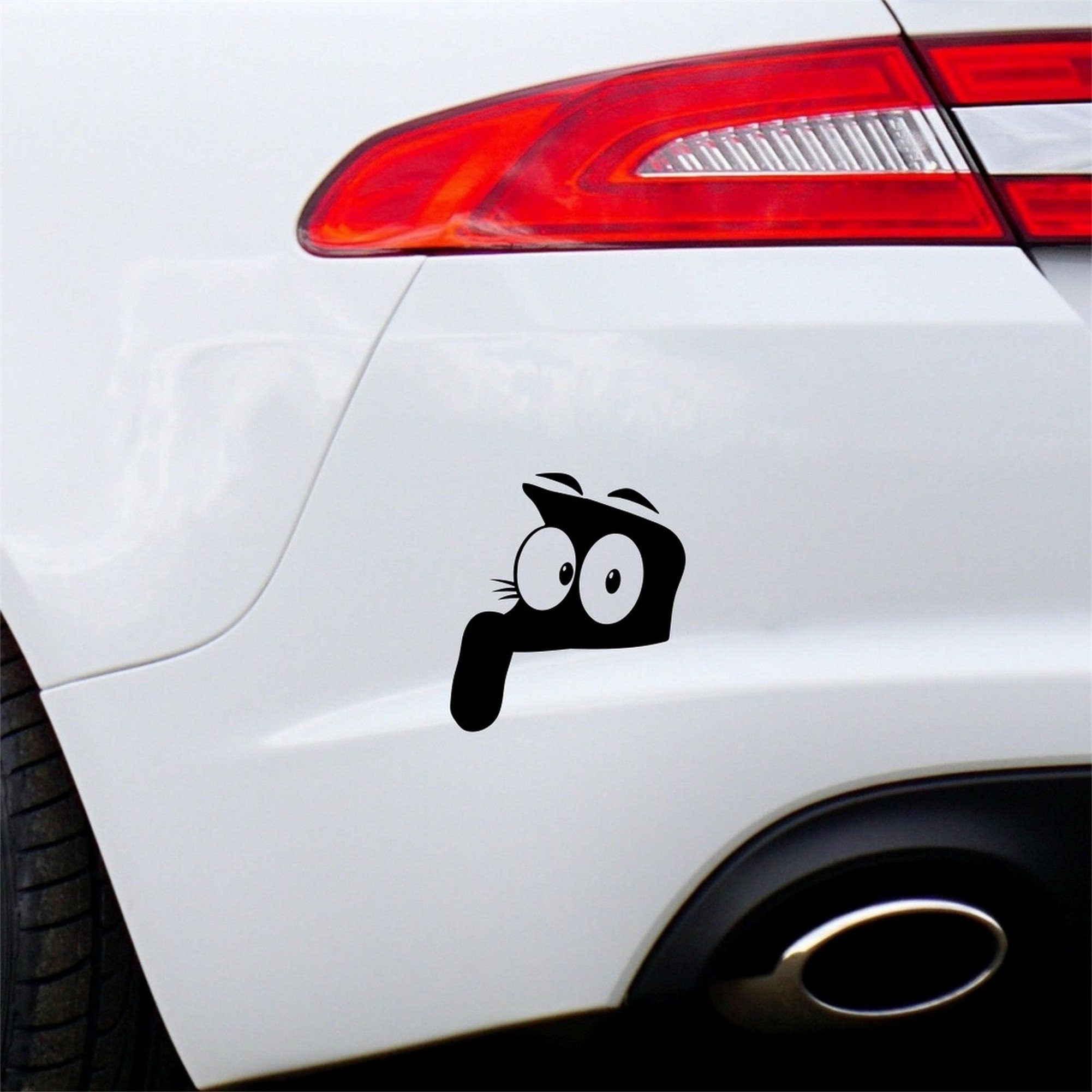 Peeking cat vinyl car sticker design 7 shown as the main product image