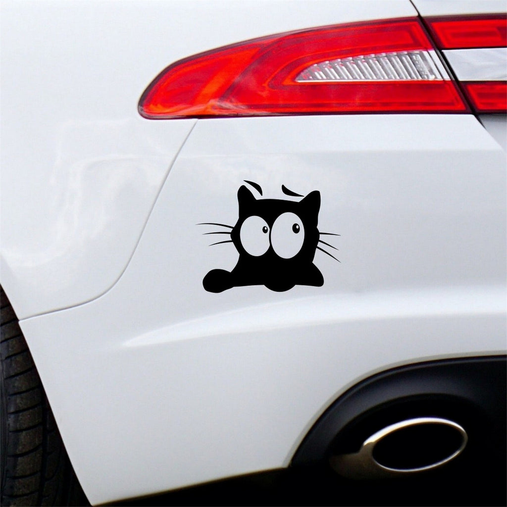 Peeking cat vinyl car sticker design 8 shown as the main product image