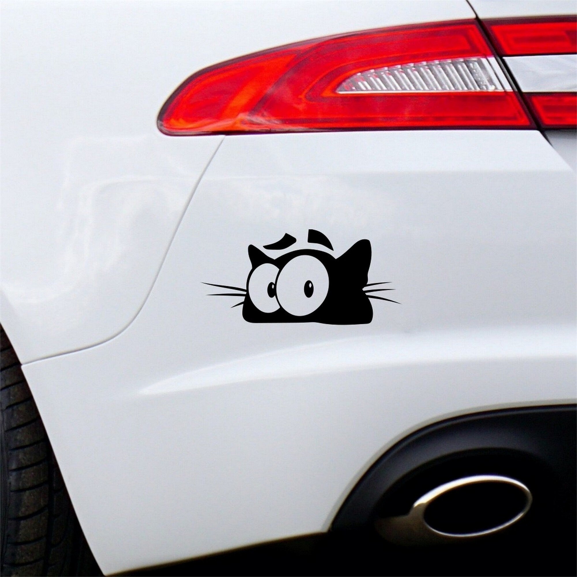 Peeking cat vinyl car sticker design 9 shown as the main product image