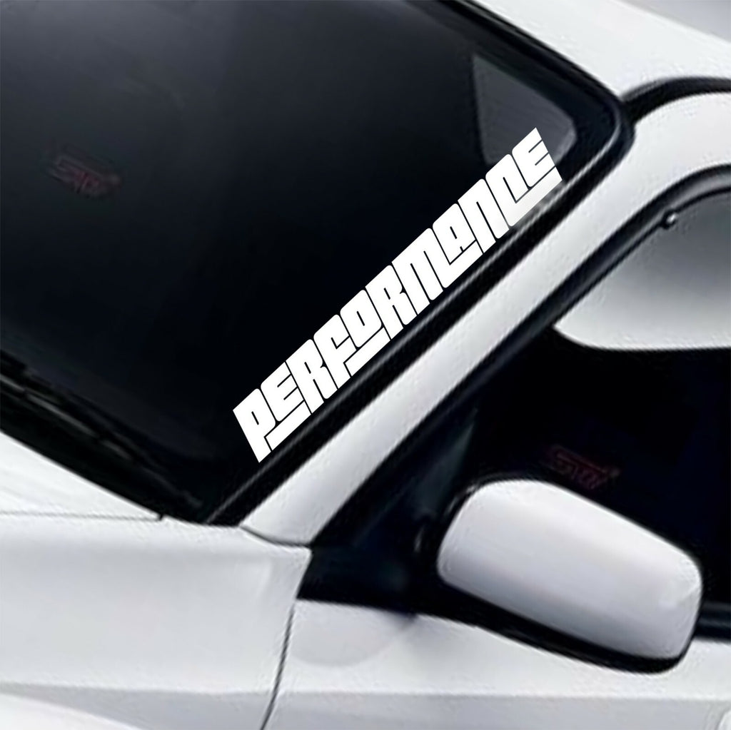 Performance Block Lettering Windscreen decal — example vehicle placement 1.