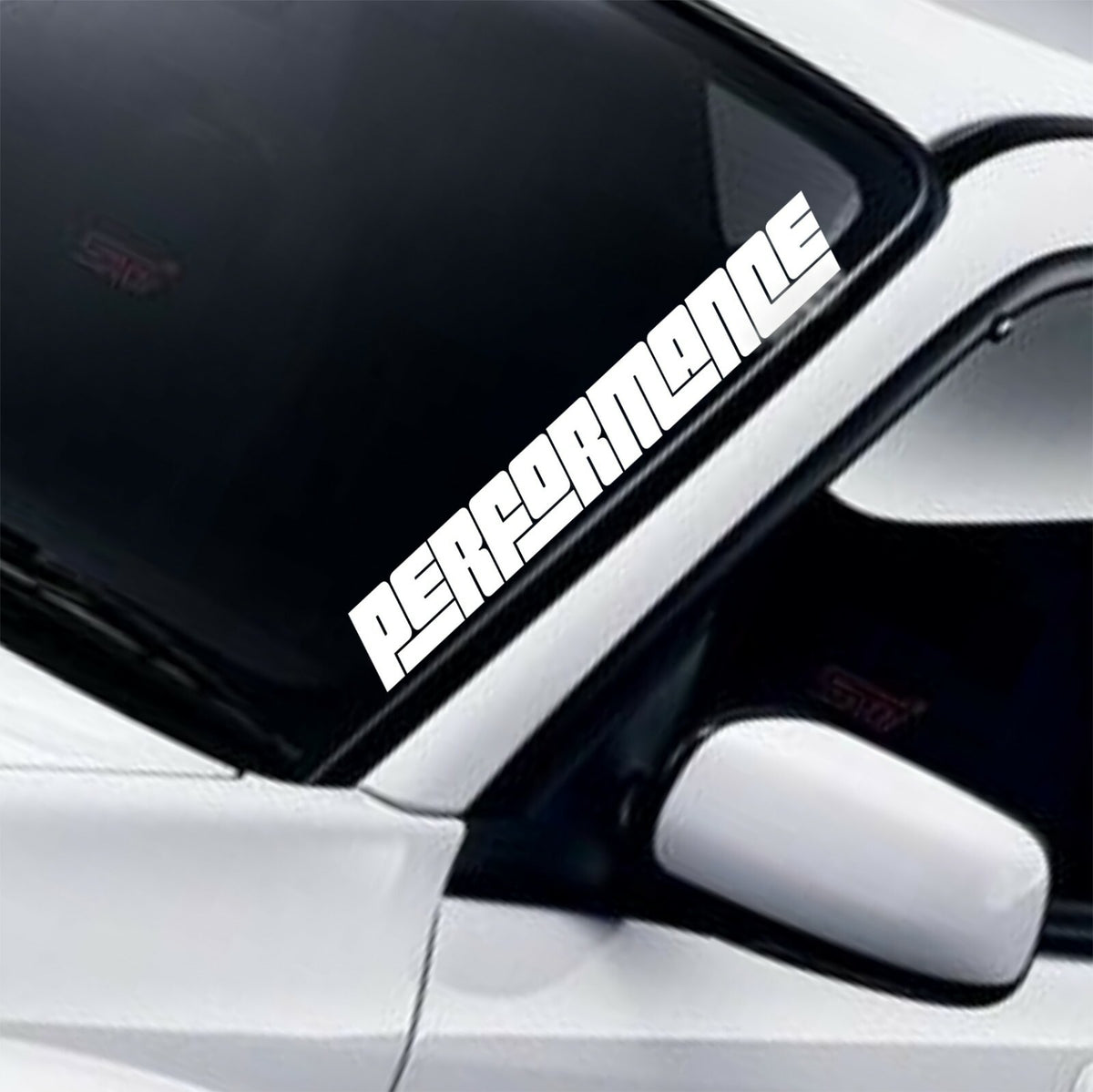 Performance Block Lettering Windscreen decal — example vehicle placement 1.