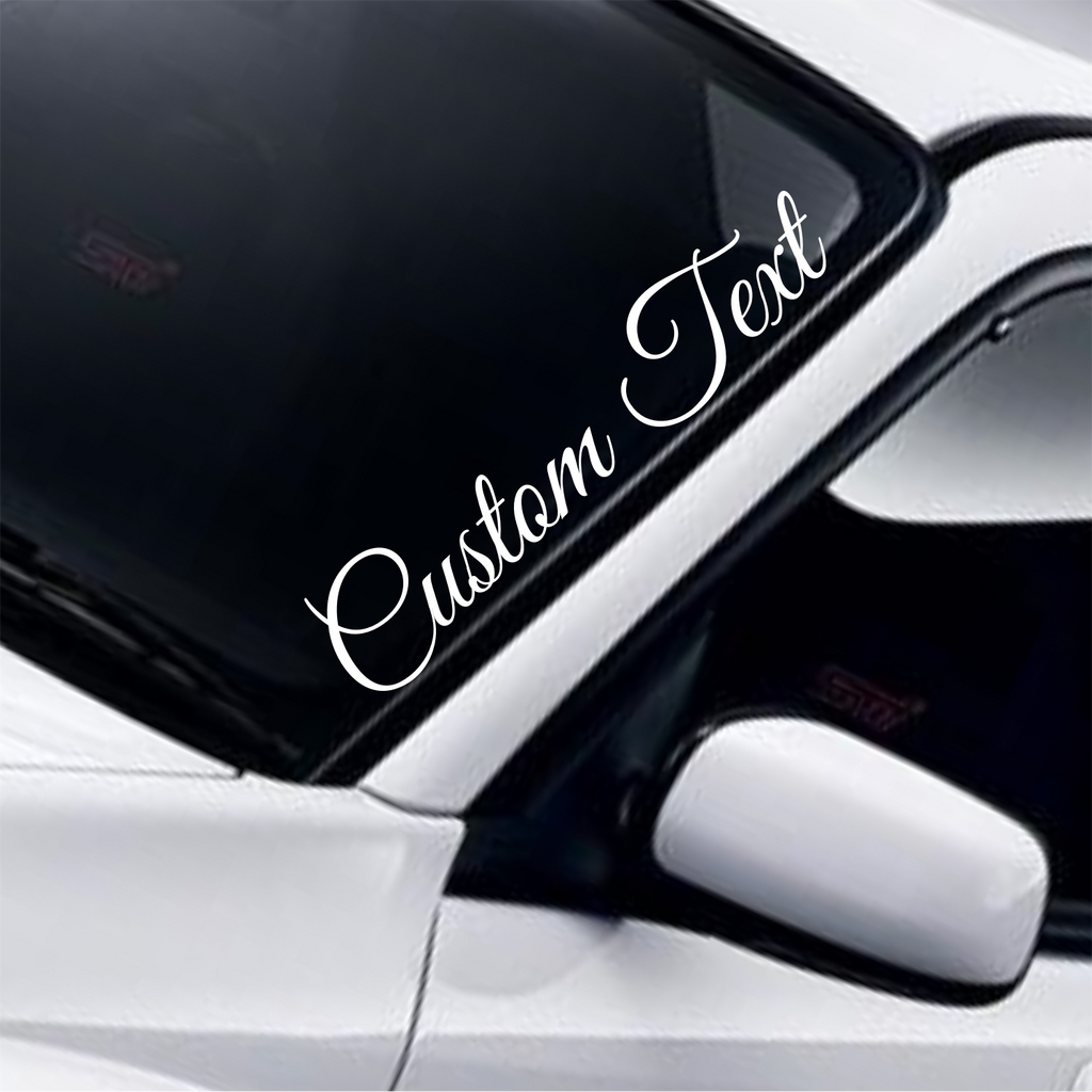 Personalised Calligraphy Windscreen Sticker — lettering style or example application.