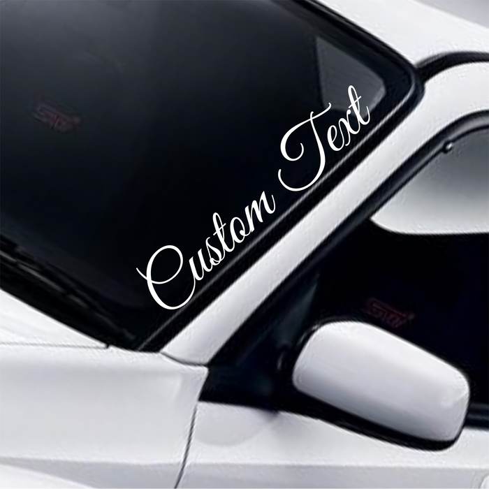 Personalised Calligraphy Windscreen Sticker — lettering style or example application.