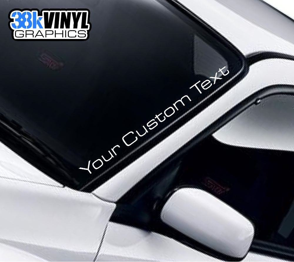 Personalised Slim Lettering Windscreen Sticker — lettering style or example application.