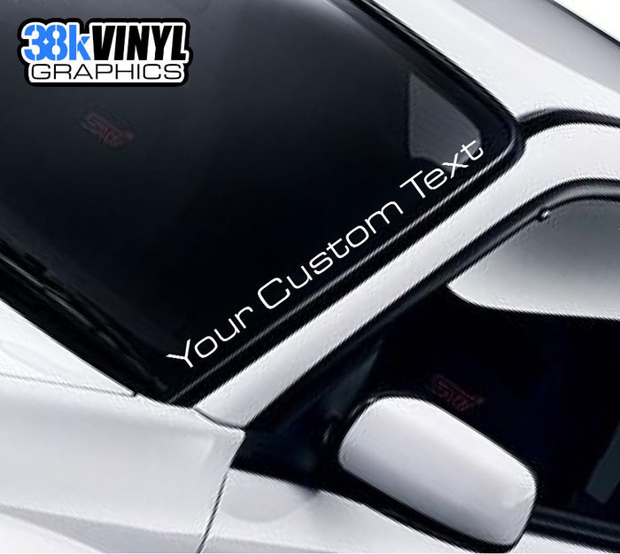 Personalised Slim Lettering Windscreen Sticker — lettering style or example application.