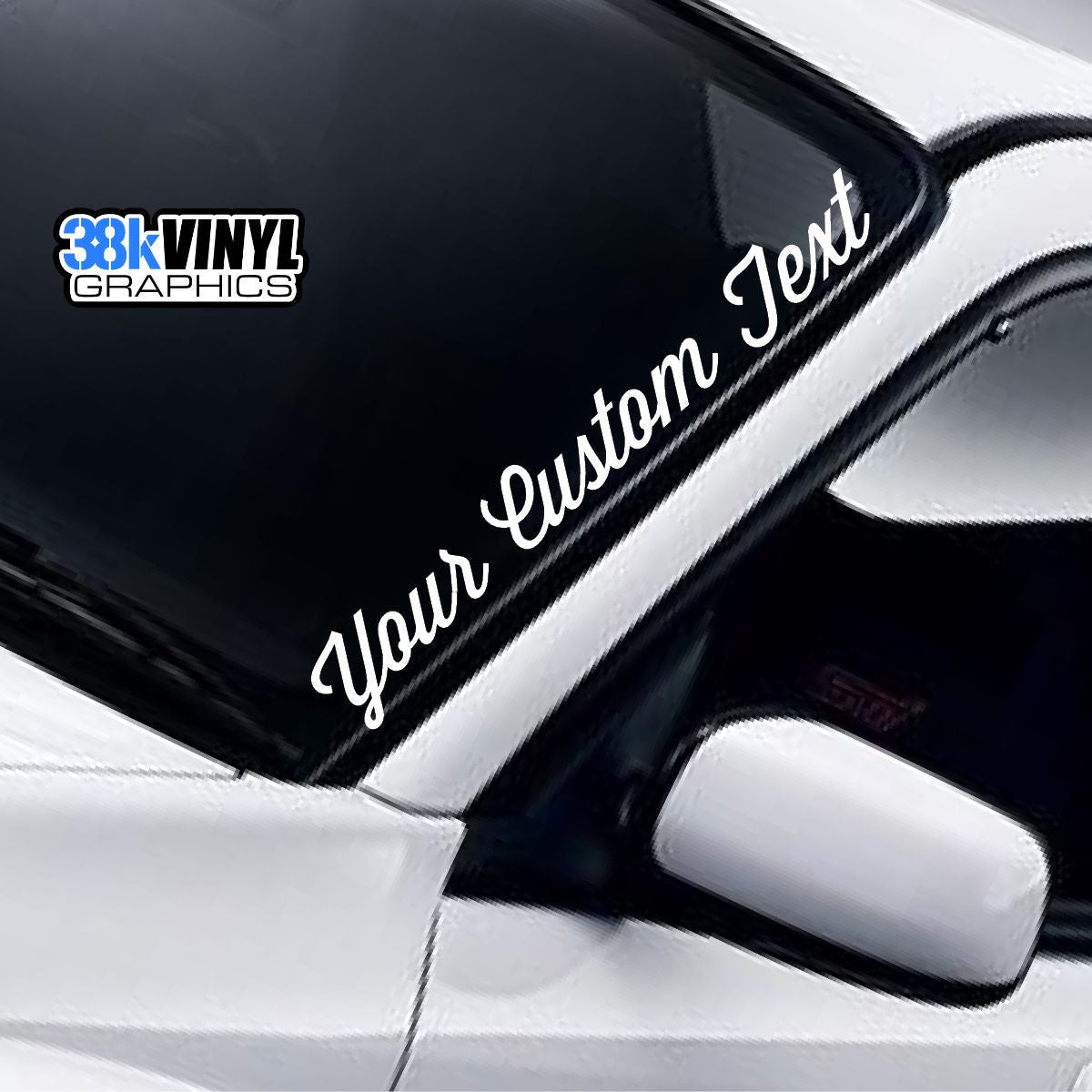 Personalised Flowing Script Windscreen Sticker — lettering style or example application.