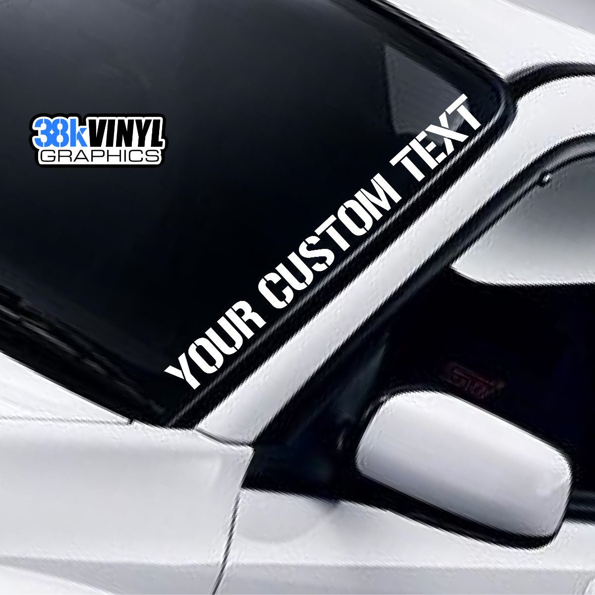 Personalised Bold Slanted Windscreen Sticker — lettering style or example application.