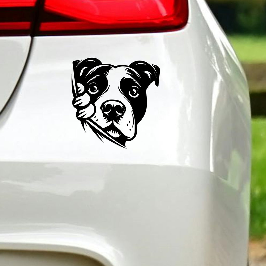 Pitbull Portrait Car Sticker in the design shown.