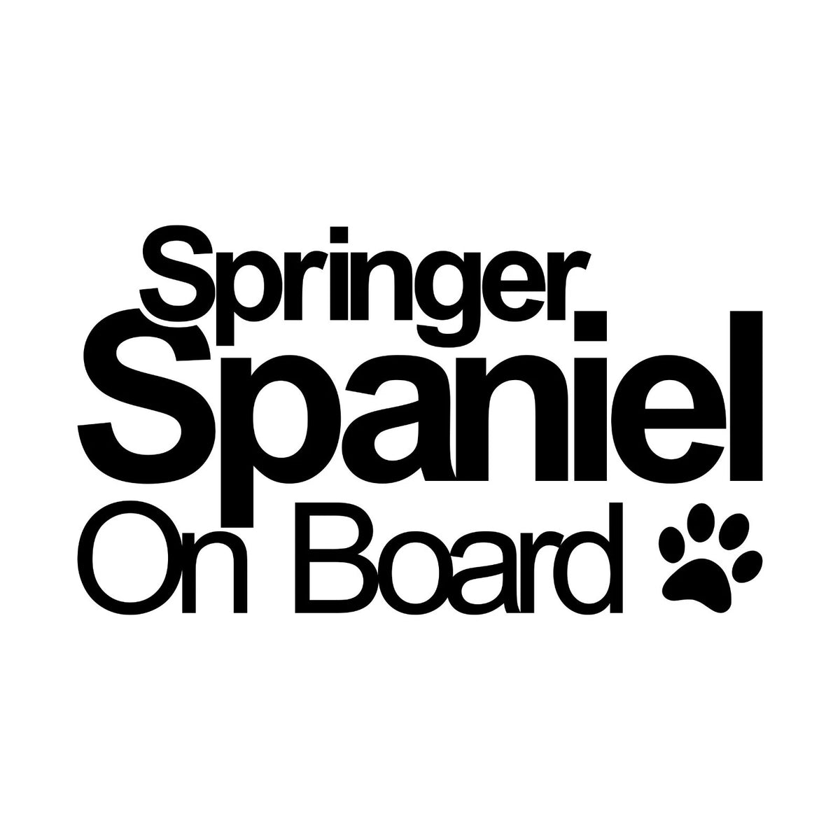 Springer Spaniel On Board vinyl car sticker design on a clean white background.